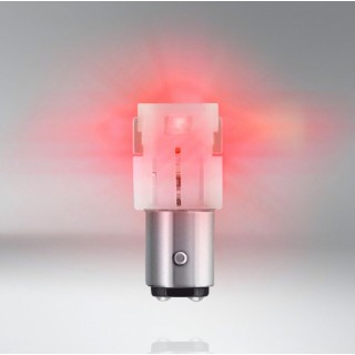 Диодна крушка (LED крушка) 12V, P21/5W, BAY15d, блистер 2бр. Osram червена светлина